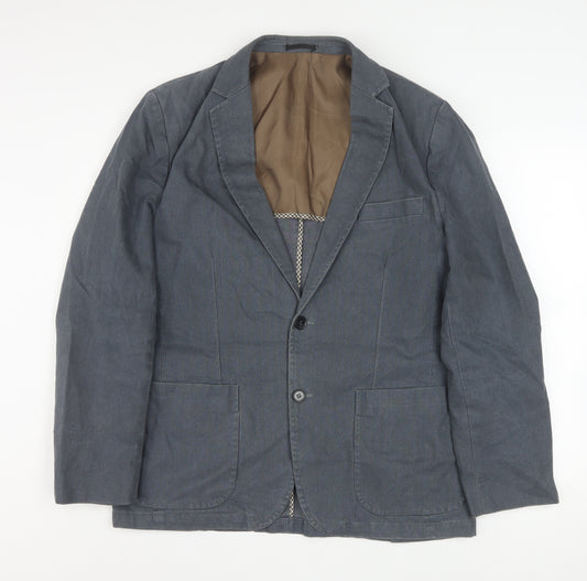 Kaiser Men's Grey Cotton Blazer Jacket Size 40 Regular
