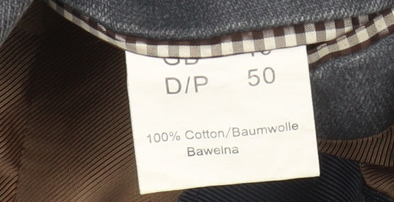 Kaiser Men's Grey Cotton Blazer Jacket Size 40 Regular