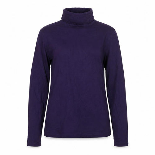 H&M Women's Purple Roll Neck Long Sleeve Stretch Jersey Top Size L