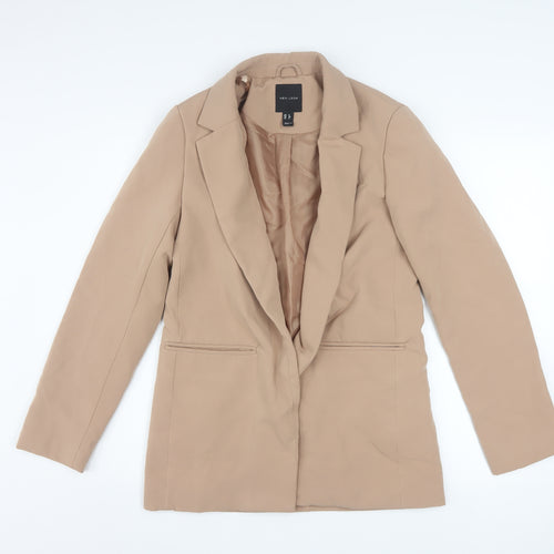 New Look Women’s Beige Blazer Jacket UK 8 Mid-Length Lined