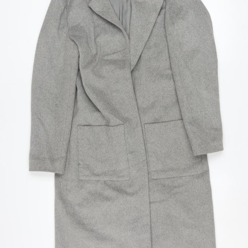 Native Youth Women's Grey Long Wool Blend Overcoat XS