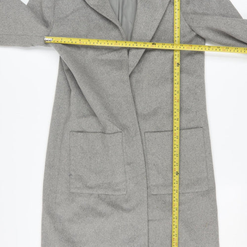 Native Youth Women's Grey Long Wool Blend Overcoat XS