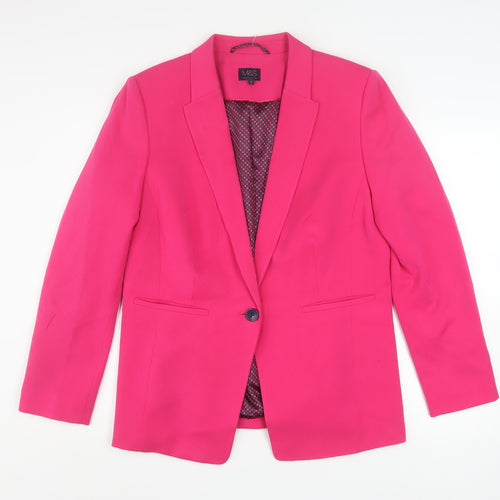 Marks and Spencer Women's Pink Size 16 Blazer Jacket