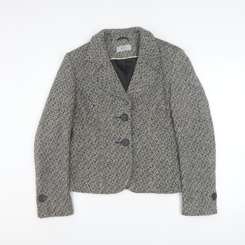 Marks and Spencer Womens Grey Tweed Blazer UK 14 Classic Fit Jacket