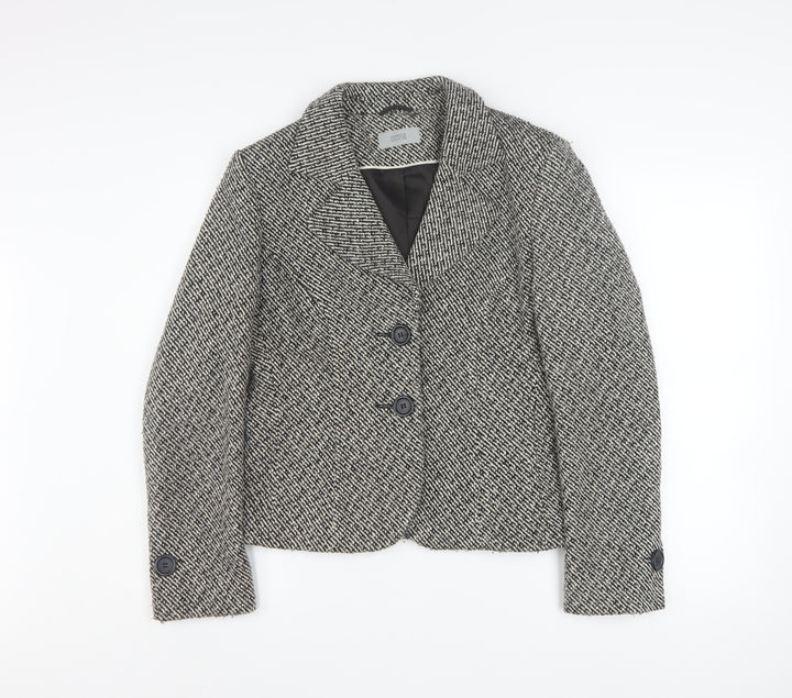 Marks and Spencer Womens Grey Tweed Blazer UK 14 Classic Fit Jacket