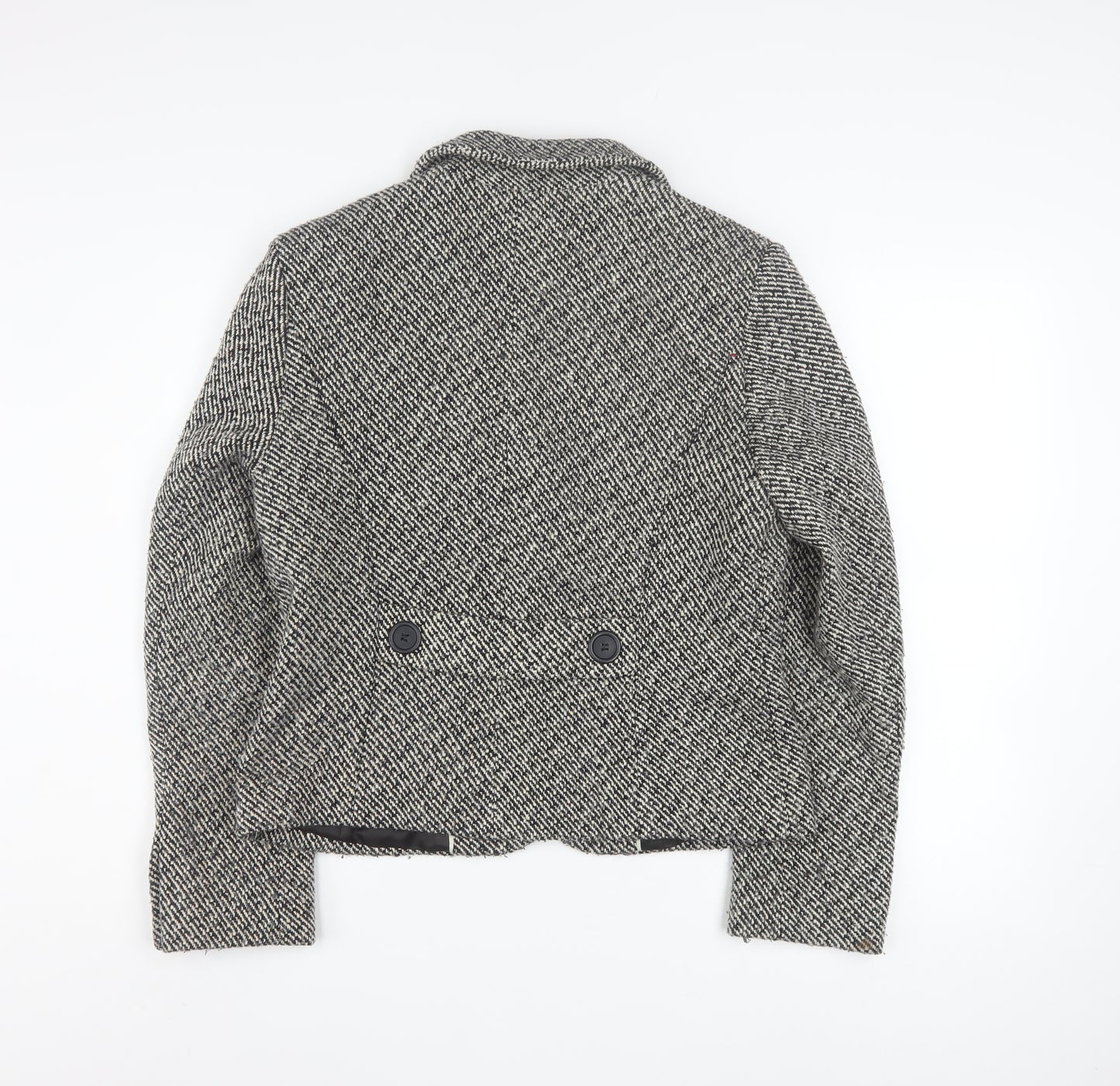 Marks and Spencer Womens Grey Tweed Blazer UK 14 Classic Fit Jacket