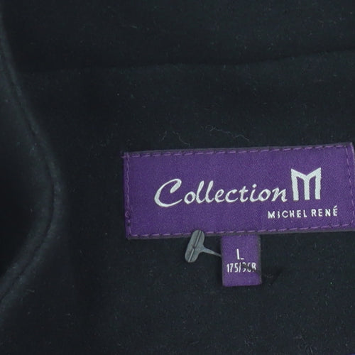 Michel René Men's Black Wool Blend Hooded Parka Coat L 42in
