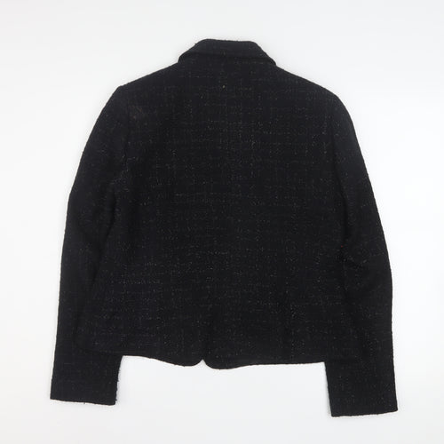Debenhams Women’s Black Tweed Blazer Size 16 Lined Business Jacket