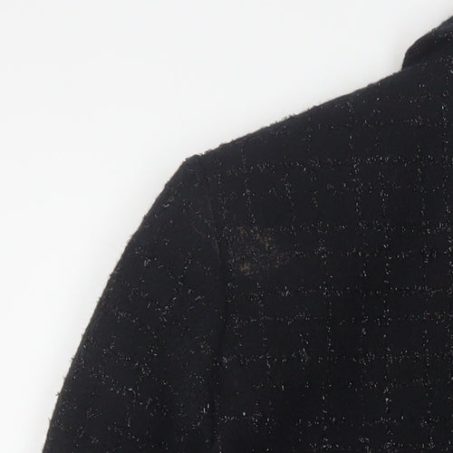 Debenhams Women’s Black Tweed Blazer Size 16 Lined Business Jacket