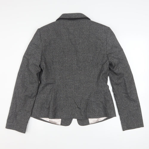 Next Women Grey Size 12 Single-Breasted Suit Jacket Blazer