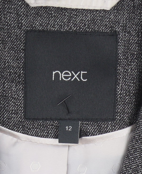 Next Women Grey Size 12 Single-Breasted Suit Jacket Blazer