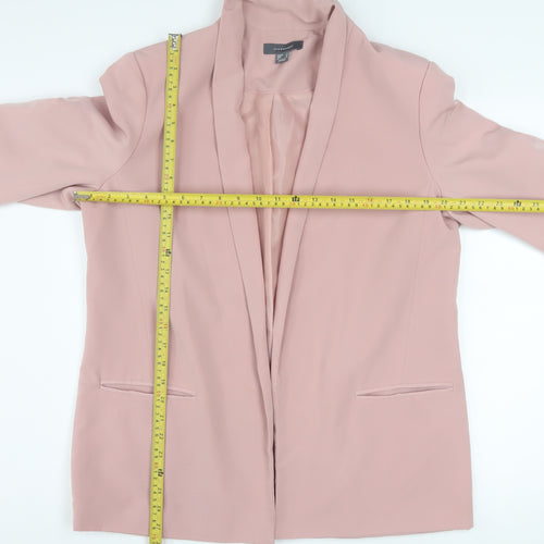 Atmosphere Women Pink Blazer Size 16 Open Front Lined 3/4 Sleeve