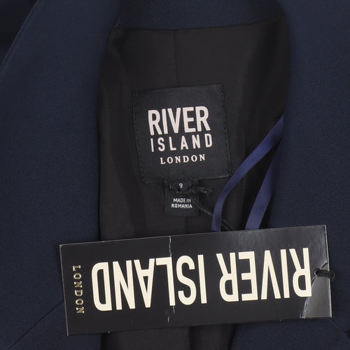 River Island Women's Blue Blazer Size 8 Double Breasted Workwear Jacket