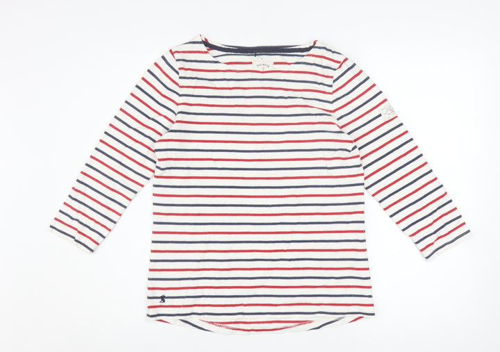 Joules Women’s Multicoloured Striped Long Sleeve Cotton T-Shirt Size 10