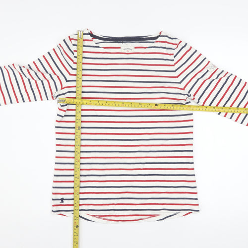 Joules Women’s Multicoloured Striped Long Sleeve Cotton T-Shirt Size 10