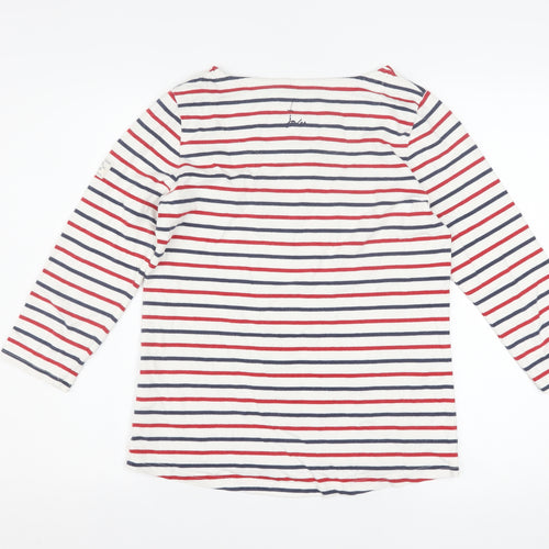 Joules Women’s Multicoloured Striped Long Sleeve Cotton T-Shirt Size 10