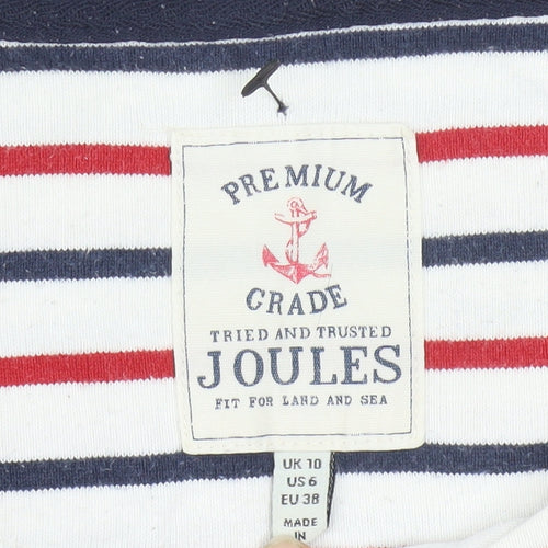 Joules Women’s Multicoloured Striped Long Sleeve Cotton T-Shirt Size 10