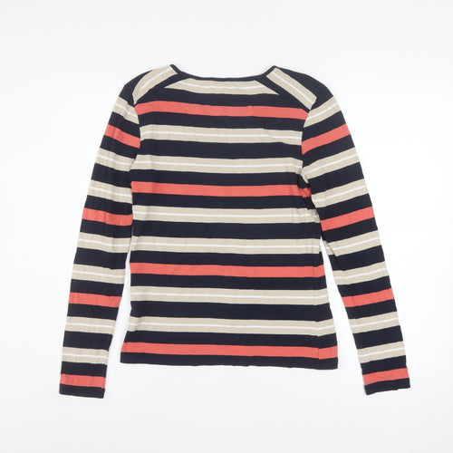 Viyella Women Multicoloured Striped Long Sleeve Boat Neck T-Shirt S