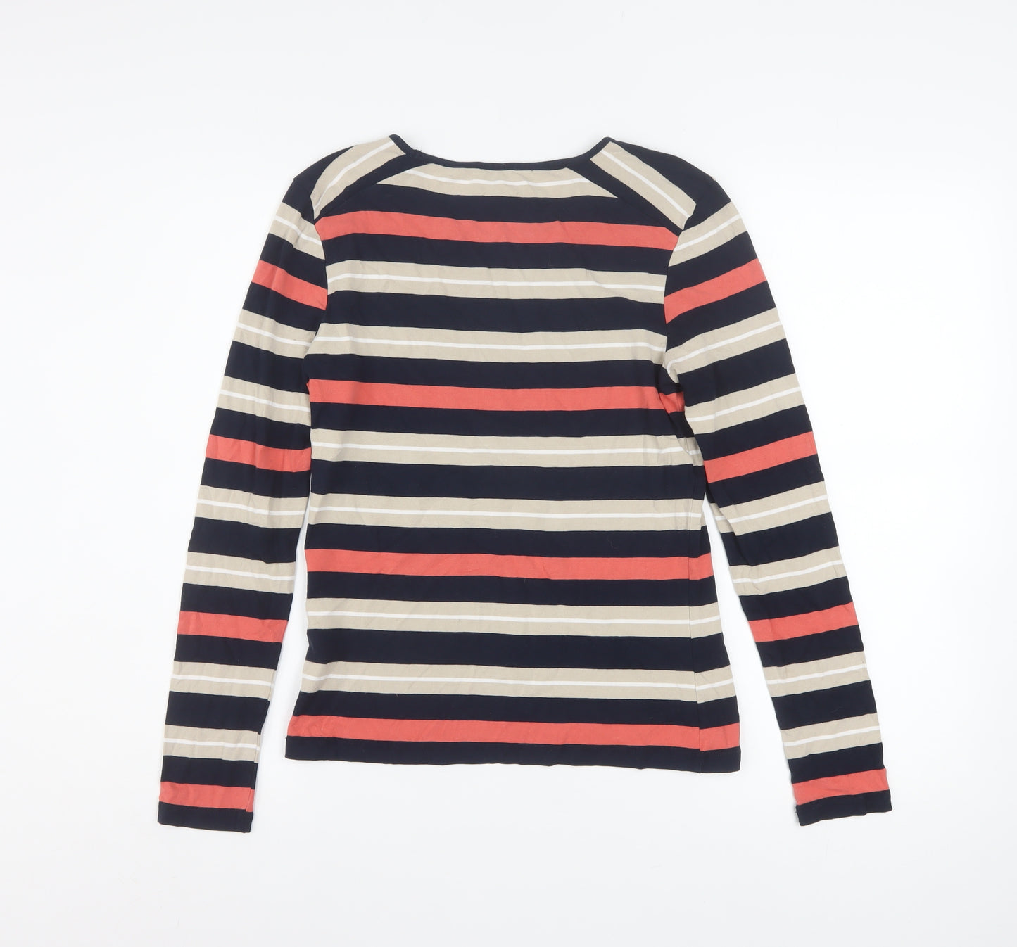 Viyella Women Multicoloured Striped Long Sleeve Boat Neck T-Shirt S