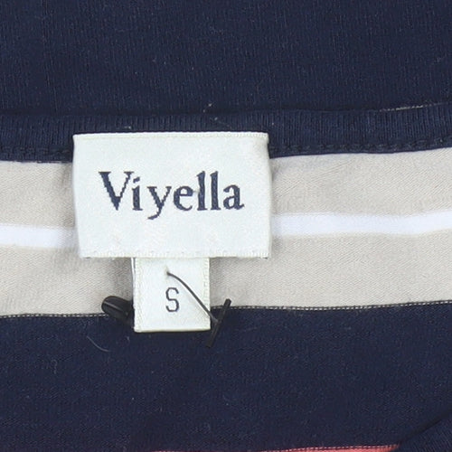 Viyella Women Multicoloured Striped Long Sleeve Boat Neck T-Shirt S