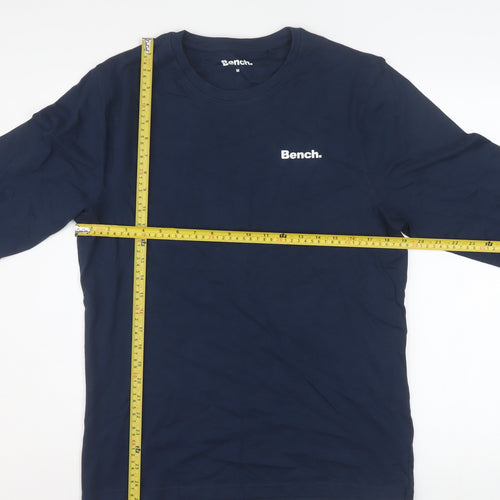 Bench Men's Blue Long Sleeve Cotton Crew Neck Top Size M
