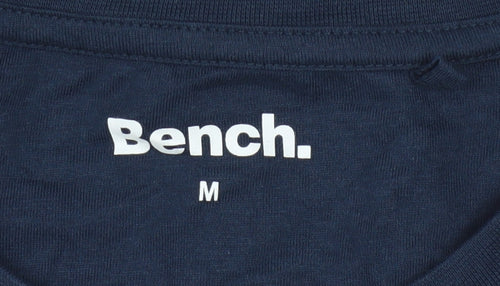 Bench Men's Blue Long Sleeve Cotton Crew Neck Top Size M