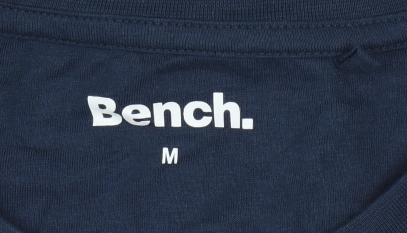 Bench Men's Blue Long Sleeve Cotton Crew Neck Top Size M