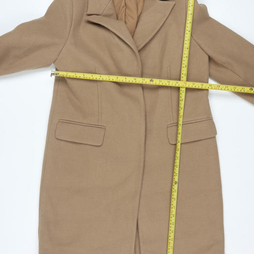 Marks and Spencer Women Beige Size 12 Long Overcoat Classic Style