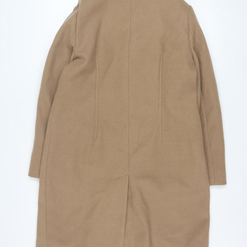 Marks and Spencer Women Beige Size 12 Long Overcoat Classic Style