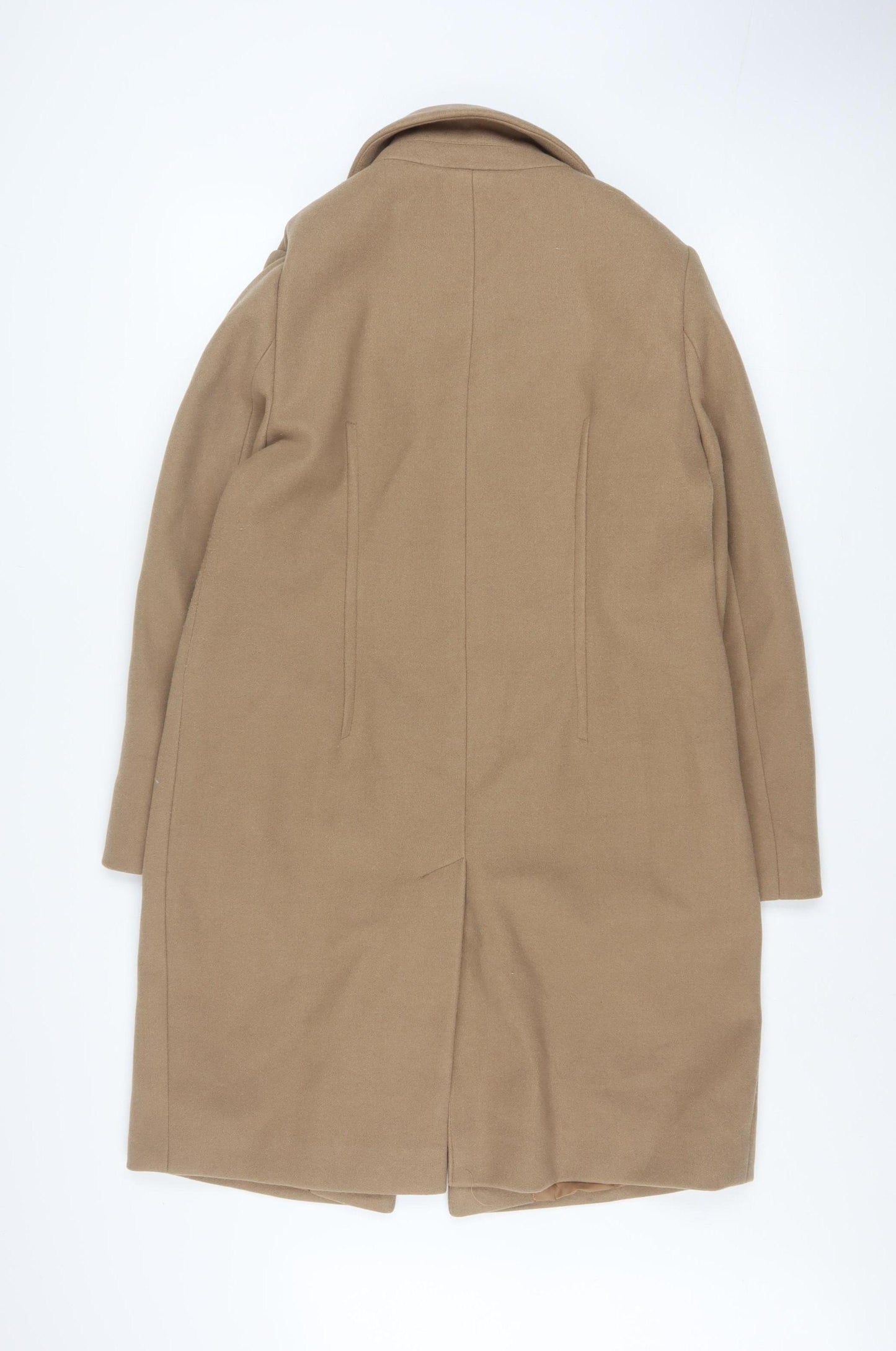 Marks and Spencer Women Beige Size 12 Long Overcoat Classic Style