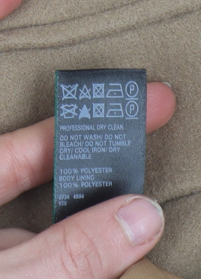 Marks and Spencer Women Beige Size 12 Long Overcoat Classic Style