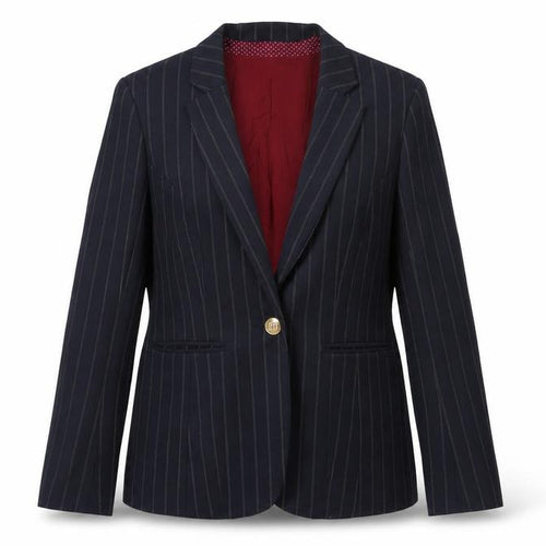 River Island Women's Blue Pinstripe Blazer Size 10 Business Style