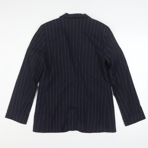 River Island Women's Blue Pinstripe Blazer Size 10 Business Style