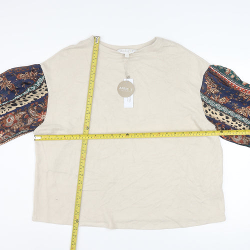 Apricot Womens Beige Bohemian Balloon Sleeve Pullover Sweatshirt UK20