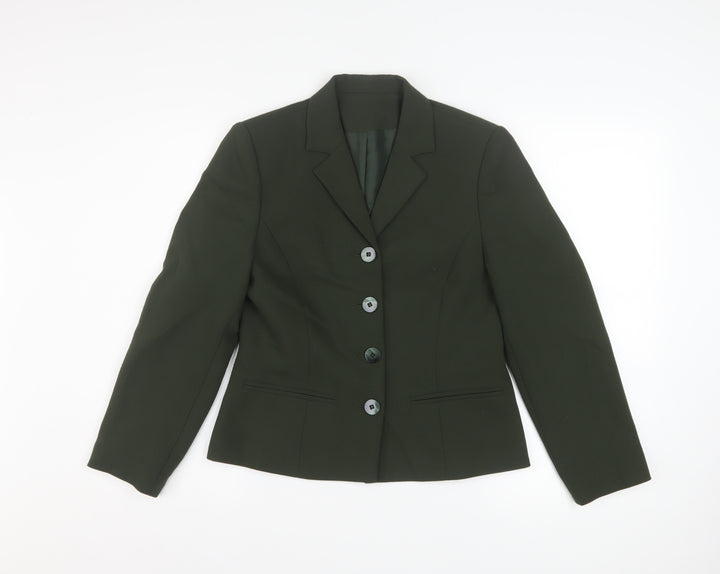 Richards Womens Green Petite Size 8 Classic Blazer Jacket