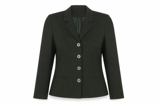 Front view of Richards women’s green petite, size UK 8, classic blazer jacket