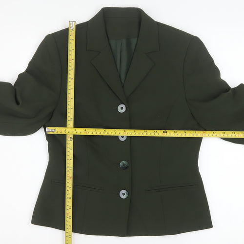 Richards Womens Green Petite Size 8 Classic Blazer Jacket