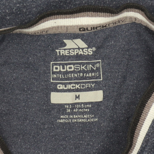 Trespass Mens Blue Quick Dry Crew Neck Short Sleeve T-Shirt Size M