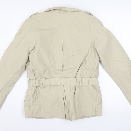 Jigsaw Women Beige Belted Short Trench Coat Jacket Size 10