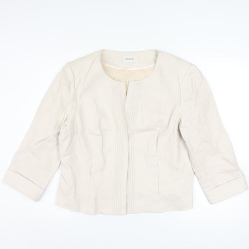 Precis Women Beige Linen Blazer Jacket Size 16 Formal Classic