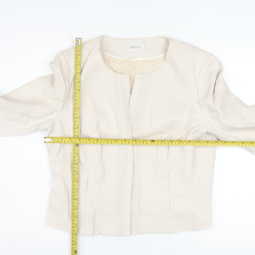 Precis Women Beige Linen Blazer Jacket Size 16 Formal Classic