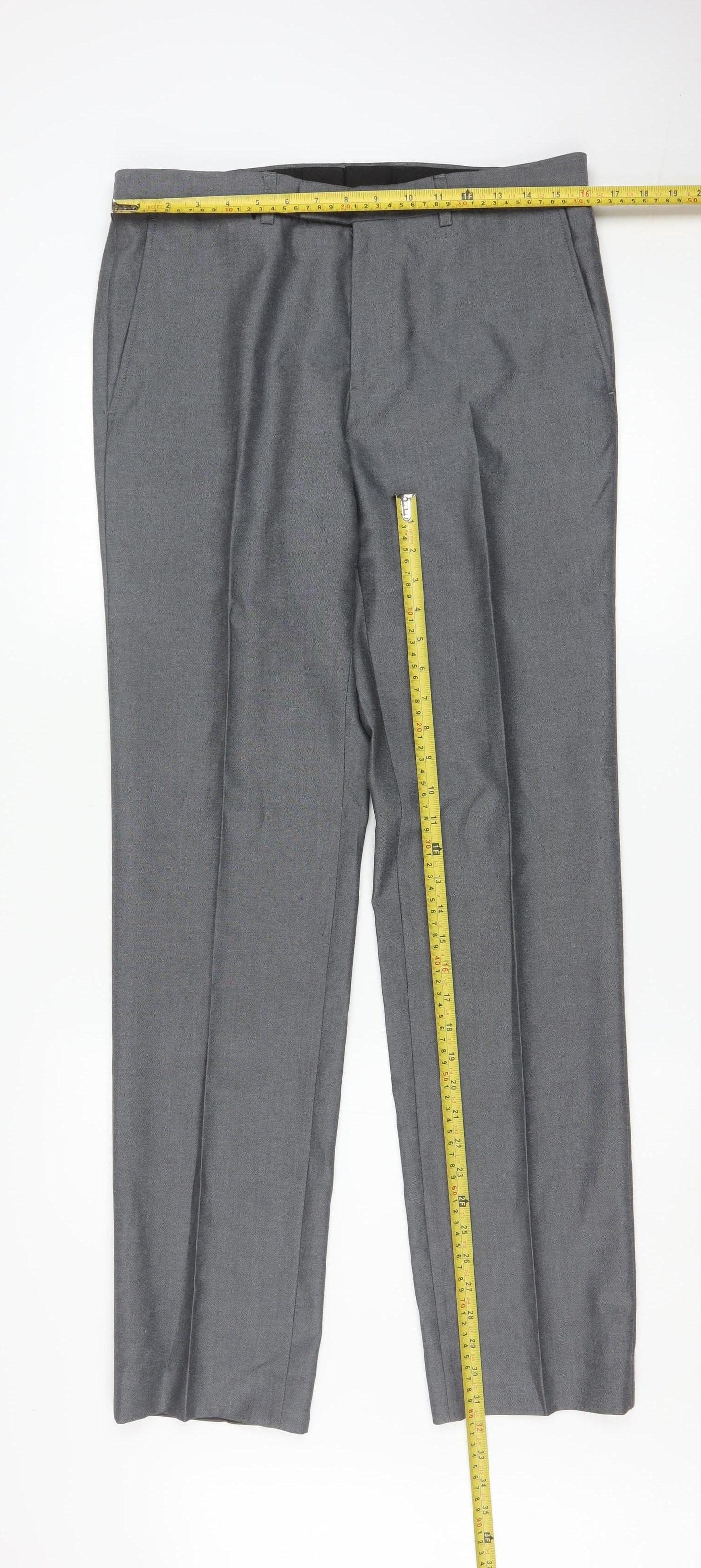 Marks and Spencer Men’s Grey Dress Pants 32R Regular Fit Trousers