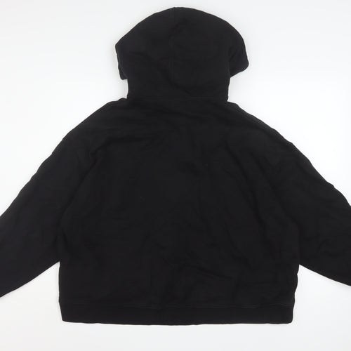 H&M Women's Black Pullover Hoodie Size L Cotton Casual Sweatshirt