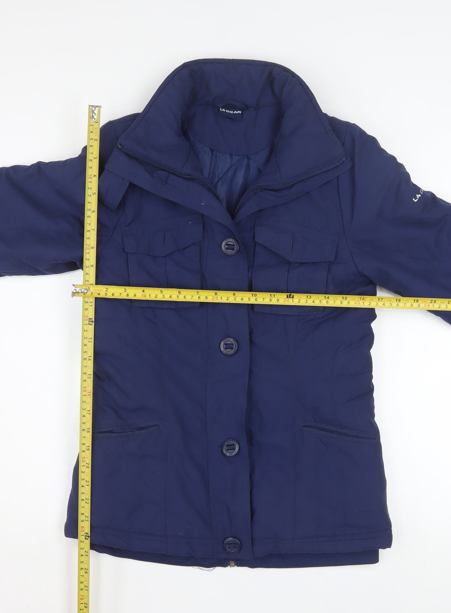 LA Gear Women's Blue Puffer Jacket Size 8 Mid-Length Winter Coat