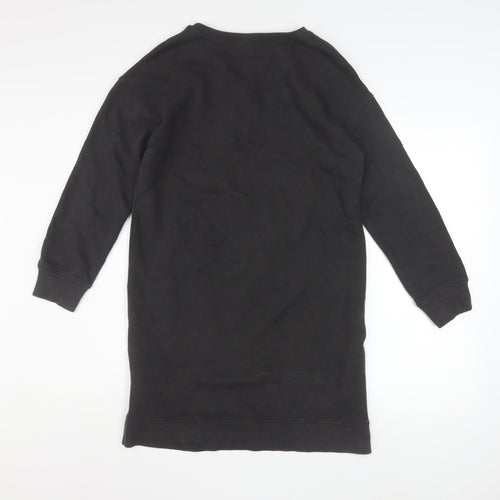 Next Girls Black Sequin Rainbow Sweatshirt 13 Years Pullover Fleece