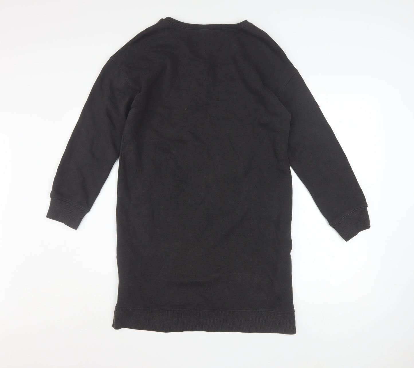Next Girls Black Sequin Rainbow Sweatshirt 13 Years Pullover Fleece