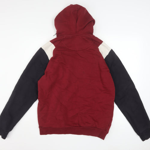 Next Men's Red Colour Block Pullover Hoodie Size S