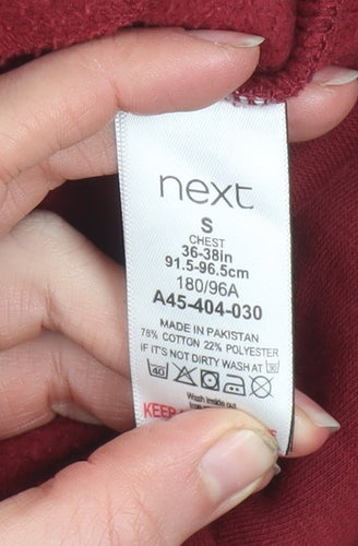 Next Men's Red Colour Block Pullover Hoodie Size S