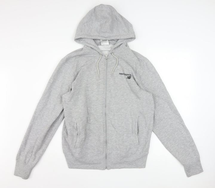 New Balance Men Grey Full Zip Hoodie Size M Sports Fleece