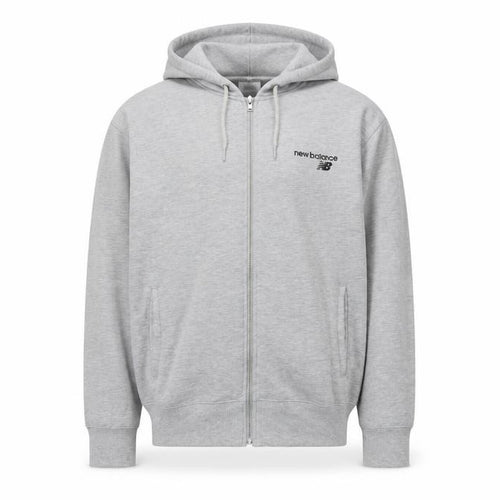 New Balance Men Grey Full Zip Hoodie Size M Sports Fleece